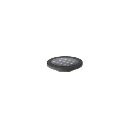Nuvlight Round Solar Outdoor Ground Light - Black Metal for Garden