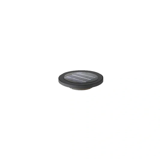 Nuvlight Round Solar Outdoor Ground Light - Black Metal for Garden