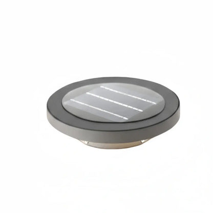 Embrace Modern Round Solar Outdoor Ground Light - Black Metal for Garden