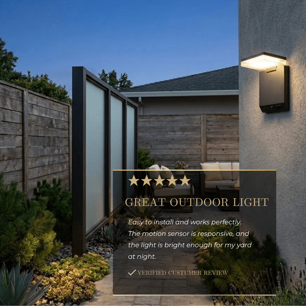 Arcato Modern Solar Outdoor Wall Lamp Acrylic with Motion Sensor (Waterproof)