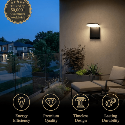 Arcato Modern Solar Outdoor Wall Lamp Acrylic with Motion Sensor (Waterproof)