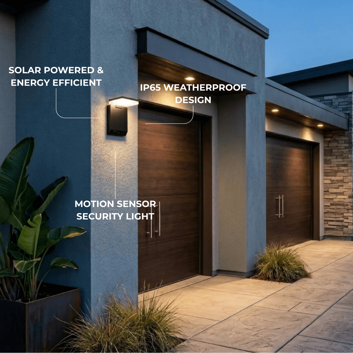 Arcato Modern Solar Outdoor Wall Lamp Acrylic with Motion Sensor (Waterproof)