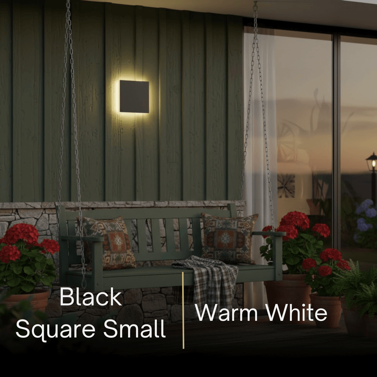 Solara Minimalist LED Outdoor Wall Lamp – Black/White Round/Square Porch Sensor Light