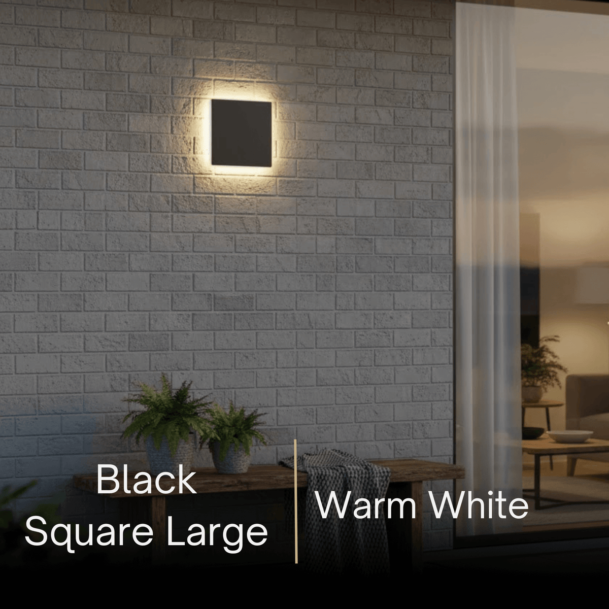 Solara Minimalist LED Outdoor Wall Lamp – Black/White Round/Square Porch Sensor Light