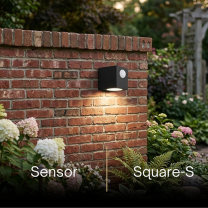 Arcato Minimalist Square/Cylindrical Outdoor Wall Lamp - Black Metal for Garden