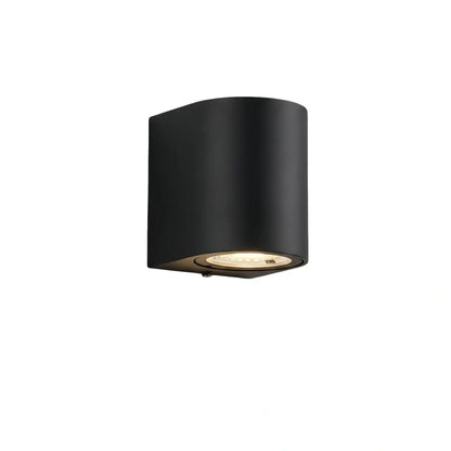 Arcato Minimalist Square/Cylindrical Outdoor Wall Lamp - Black Metal for Garden