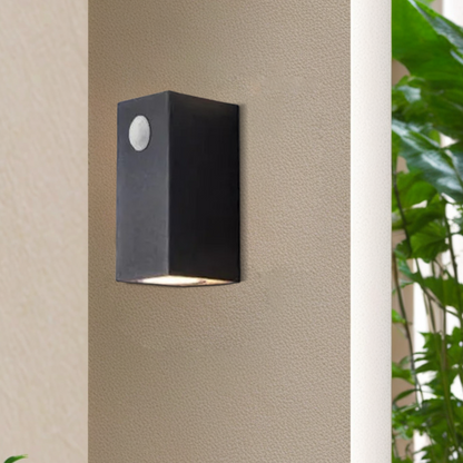 Arcato Minimalist Square/Cylindrical Outdoor Wall Lamp - Black Metal for Garden