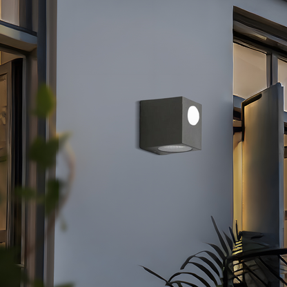 Arcato Minimalist Square/Cylindrical Outdoor Wall Lamp - Black Metal for Garden