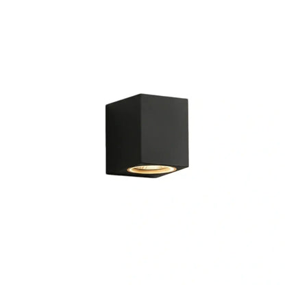Arcato Minimalist Square/Cylindrical Outdoor Wall Lamp - Black Metal for Garden