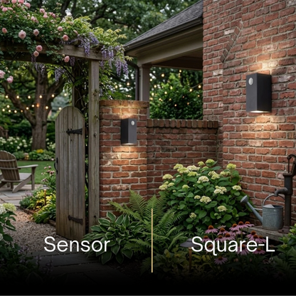 Arcato Minimalist Square/Cylindrical Outdoor Wall Lamp - Black Metal for Garden