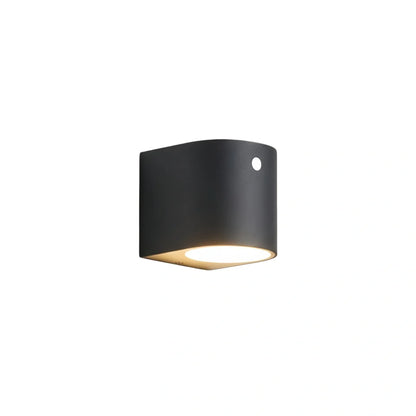 Arcato Minimalist Square/Cylindrical Outdoor Wall Lamp - Black Metal for Garden
