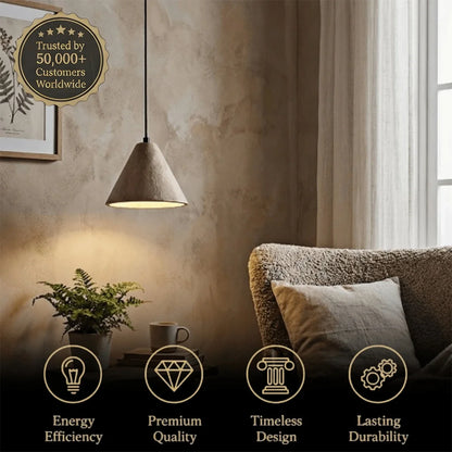 Strata Conical Travertine Pendant Light