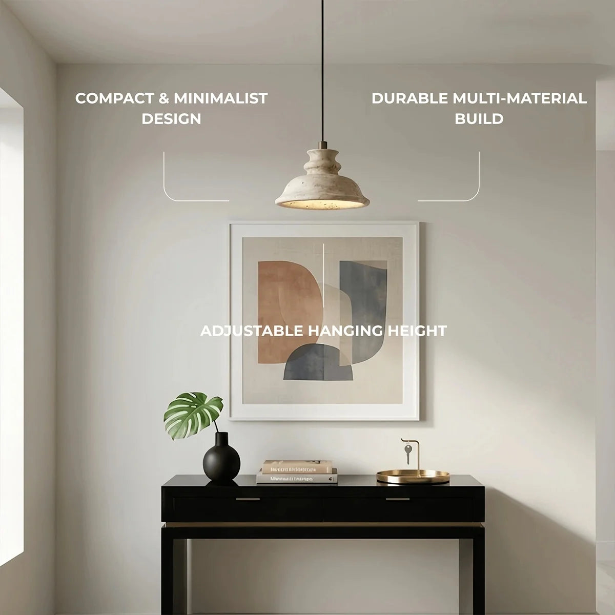 Strata Modern Travertine Pendant Light
