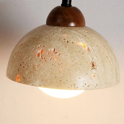 Tia Japanese Natural Stone Wood Wall Lamp – Japandi LED Sconce