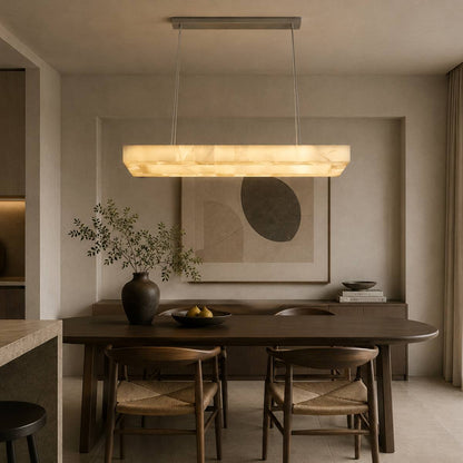 Teva Rectangular Alabaster Chandelier