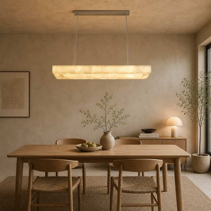 Teva Rectangular Alabaster Chandelier
