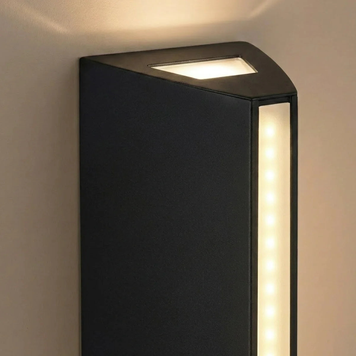 Irondale Industrial Triangular Outdoor Wall Lamp - Black Metal/Glass for Garden
