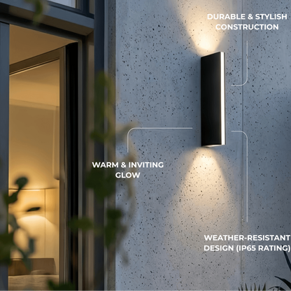 Irondale Industrial Triangular Outdoor Wall Lamp - Black Metal/Glass for Garden