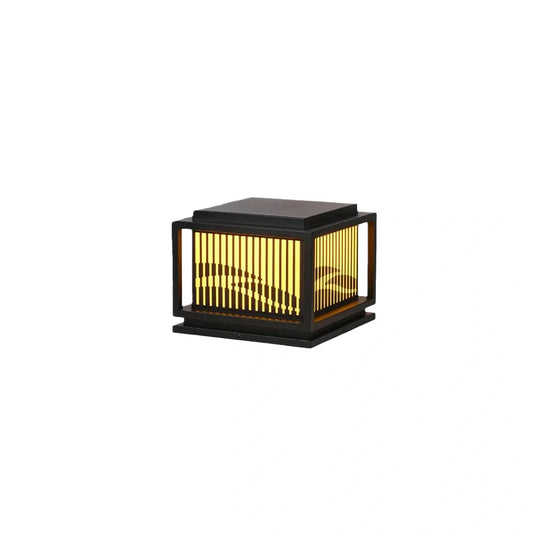 Nuvlight Vintage Metal Outdoor Pillar Light - Black Square for Garden
