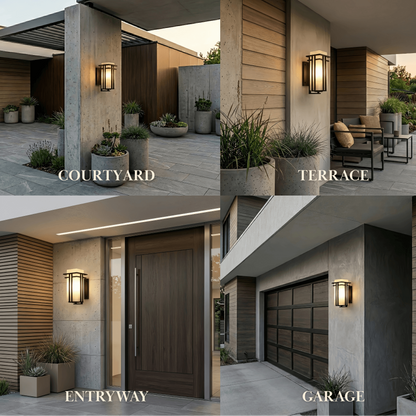 Irondale Rustic Outdoor Wall Sconce -- Black Metal for Porch Garage Exterior Hallway