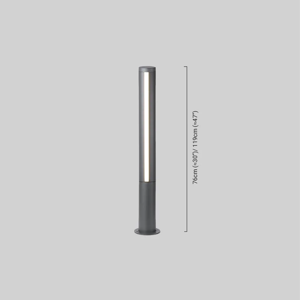 Irondale Industrial Outdoor Pathway Light - Black Metal Cylindrical Design for Courtyard