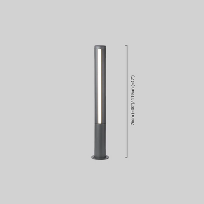Irondale Industrial Outdoor Pathway Light - Black Metal Cylindrical Design for Courtyard