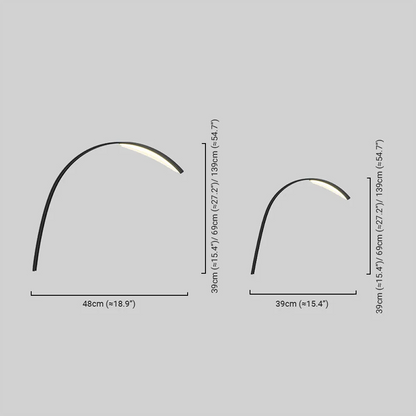 Velora Minimalist Metal & Acrylic Pathway Light - Black Curve for Outdoor Pool