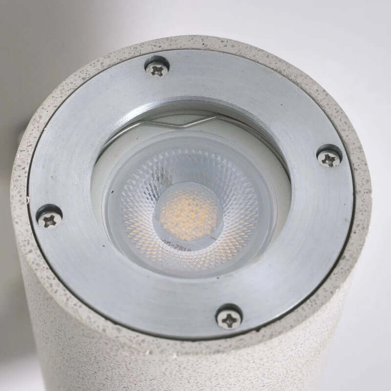 Arcato Modern Outdoor Wall Sconce- Black/White Cement Cylindrical Light for Courtyard