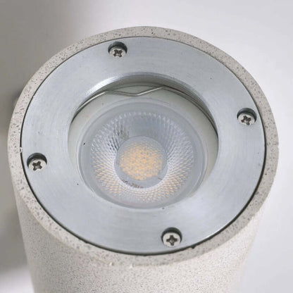 Arcato Modern Outdoor Wall Sconce- Black/White Cement Cylindrical Light for Courtyard