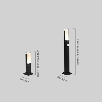 Arcato Modern Black LED Path Light – Outdoor Metal Sensor Lamp for Garden/Terrace