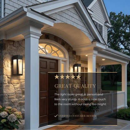Irondale Modern Outdoor Wall Sconce – Metal Lantern with Sensor for Exterior Wall