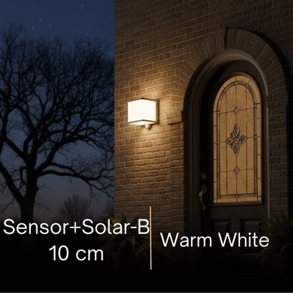Lunara Modern Solar LED Outdoor Wall Lamp – Waterproof Sensor Light for Courtyard