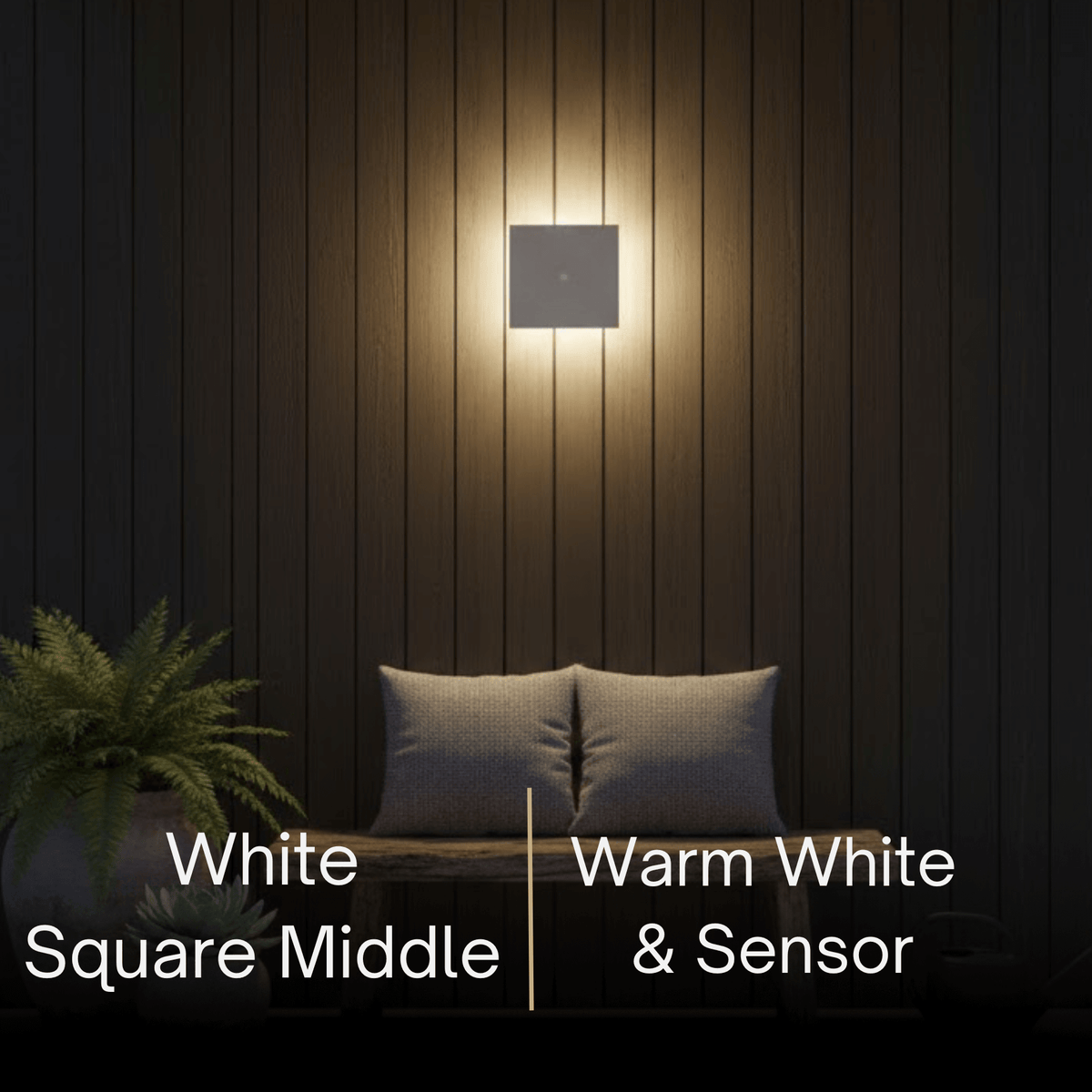 Solara Minimalist LED Outdoor Wall Lamp – Black/White Round/Square Porch Sensor Light