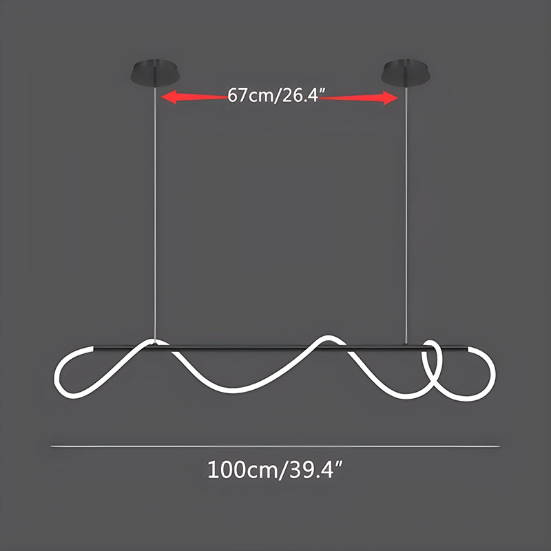 Nuvlight Modern Long Hose Led Pendant Light for Dining Room