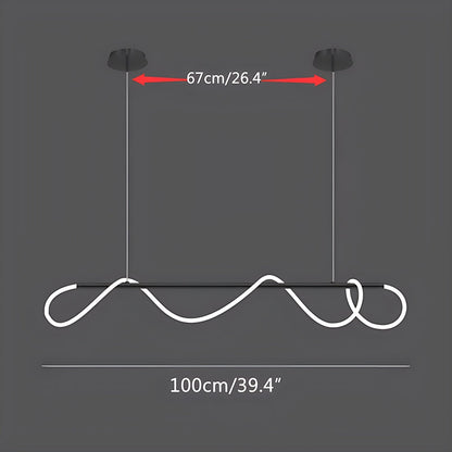 Nuvlight Modern Long Hose Led Pendant Light for Dining Room