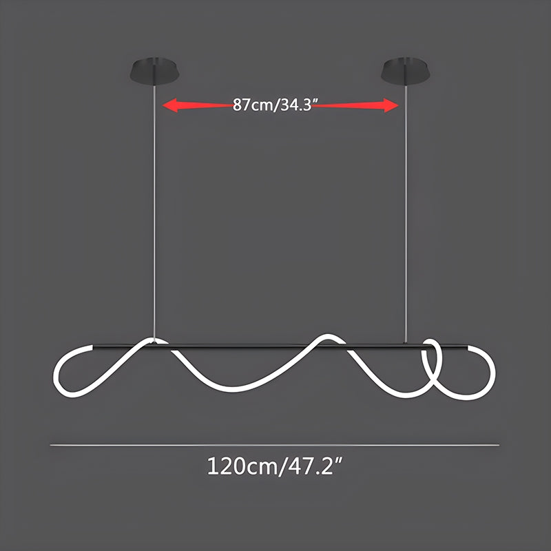 Nuvlight Modern Long Hose Led Pendant Light for Dining Room