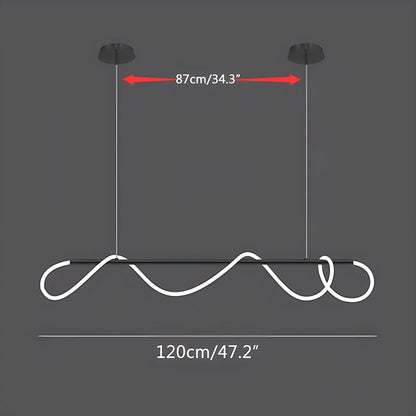 Nuvlight Modern Long Hose Led Pendant Light for Dining Room
