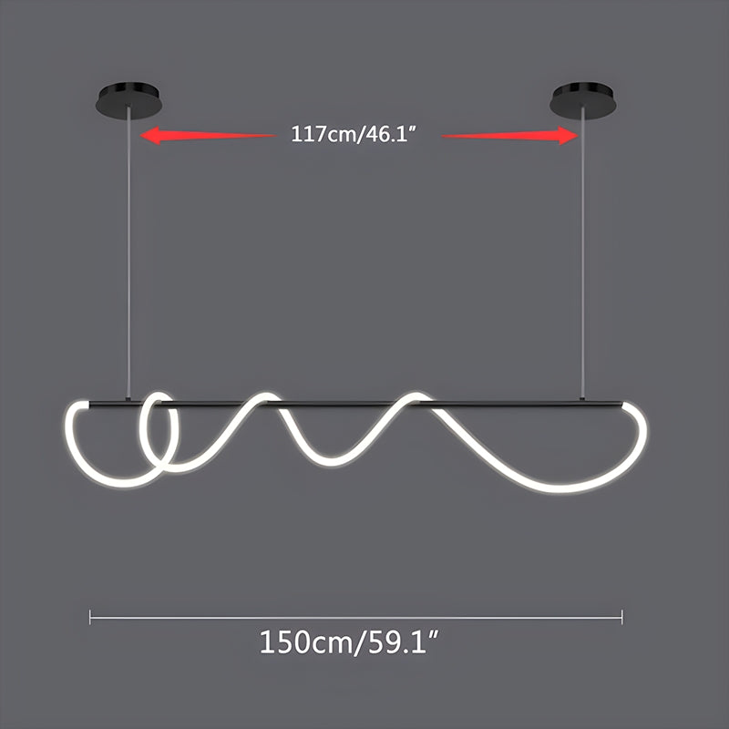 Nuvlight Modern Long Hose Led Pendant Light for Dining Room