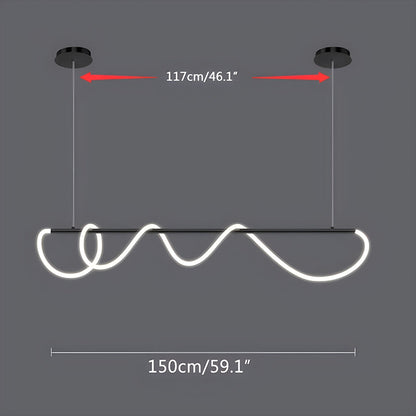 Nuvlight Modern Long Hose Led Pendant Light for Dining Room
