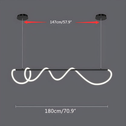 Nuvlight Modern Long Hose Led Pendant Light for Dining Room