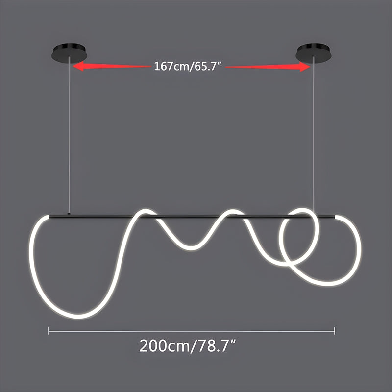 Nuvlight Modern Long Hose Led Pendant Light for Dining Room