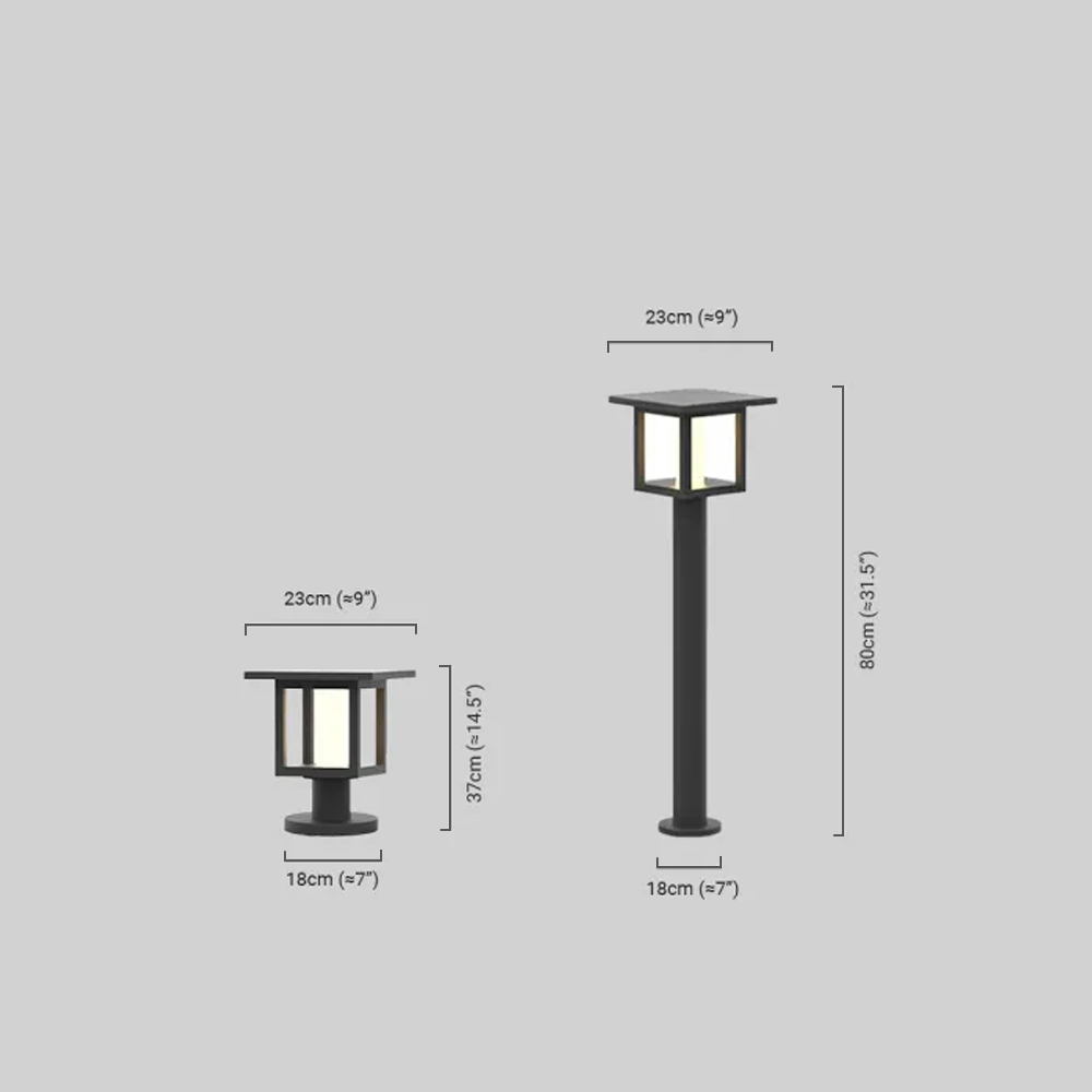 Arcato Modern Solar Pathway Lights  - Black Metal Lantern Design for Outdoor