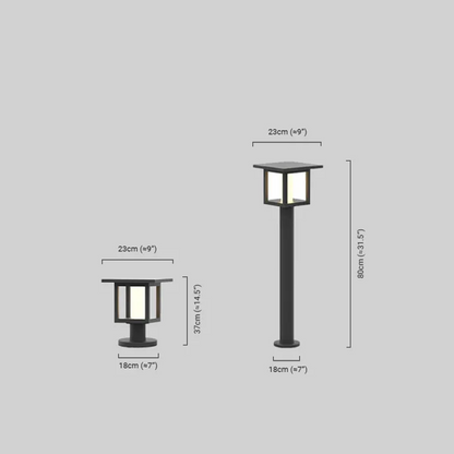 Arcato Modern Solar Pathway Lights  - Black Metal Lantern Design for Outdoor