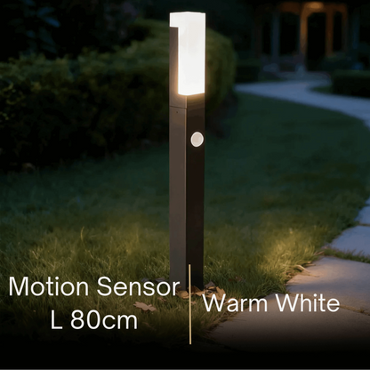 Arcato Modern Black LED Path Light – Outdoor Metal Sensor Lamp for Garden/Terrace