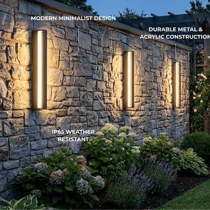 Arcato Modern Rectangular Outdoor Wall Lamp – Metal Sensor Light Garden/Patio