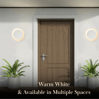Solara Minimalist LED Outdoor Wall Lamp – Black/White Round/Square Porch Sensor Light