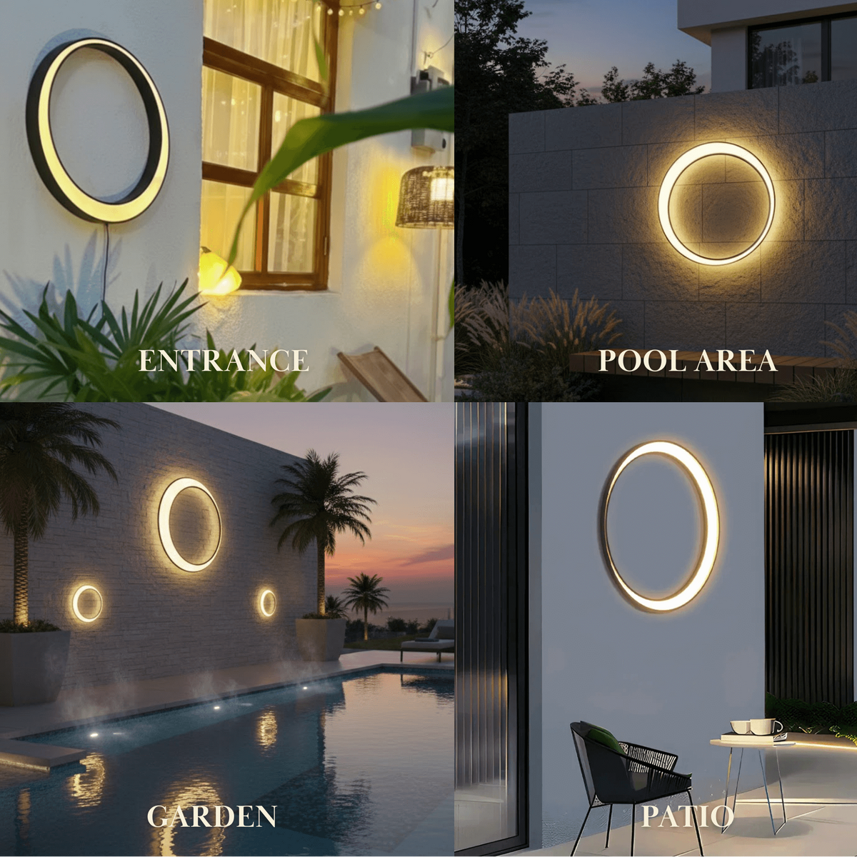 Lunara Art Deco LED Outdoor Wall Sconce with Remote Control for Exterior Spaces