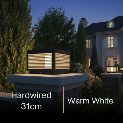 Irondale Modern Black Solar Pillar Light – Outdoor Lighting for Doorway/Path