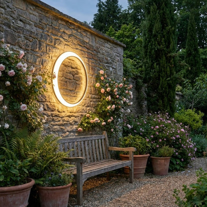 Nuvlight Art Deco LED Outdoor Wall Sconce with Remote Control for Exterior Spaces