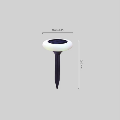 Embrace Modern Rock-Shaped Solar Pathway Light – White Rechargeable Outdoor Lamp